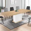 Image de Table Ã  manger extensible EDEN 6-10 personnes bois et blanc 160-200 cm