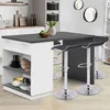 Image de Ilot central mange-debout 4 personnes VITO 130 cm blanc et plateau gris