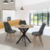 Image de Table Ã  manger ALIX ronde 2 Ã  4 personnes pied araignÃ©e bois et noir 80 cm