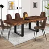 Image de Table Ã  manger rectangle PHOENIX 10 personnes bois effet vieilli et noir 200 cm