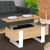 Image de Table basse plateau relevable rectangulaire phoenix bois et blanc