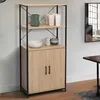 Image de Buffet Haut 2 Portes H. 125 Cm Detroit Avec ÃtagÃ¨res Design Industriel