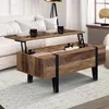 Image de Table Basse Plateau Relevable Rectangulaire Austria Bois Pied Ãpingle - Idmarket