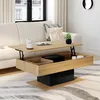 Image de Table Basse Plateau Relevable Eden Bois Et Noir