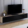 Image de Meuble TV 180 cm suspendu ELIO 2 portes bois et noir