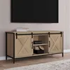 Image de Meuble Tv 113 Cm 2 Portes Granges Coulissantes Quebec Design Industriel