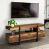 Image de Meuble Tv 113 Cm Austria Bois Pied Ãpingle Avec Tiroirs