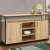 Image de Buffet 2 portes et 3 Ã©tagÃ¨res 140 cm detroit design industriel