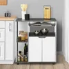 Image de Desserte De Cuisine Cosi Bois Blanc Et Plateau Gris L 76 Cm