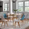 Image de Lot de 8 chaises scandinaves sara mix color pastel rose x2, blanc x2, gris clair x2, bleu x2