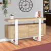 Image de Buffet 140 cm PHOENIX 4 portes bois et blanc