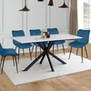 Image de Table A Manger Alaska 6-8 Personnes Effet Marbre Blanc Et Pied Araignee Metal 160 Cm
