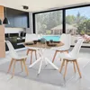 Image de Table Ã  manger ronde ALIX 4-6 personnes pied araignÃ©e bois et blanc 110 cm