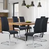 Image de Lot de 6 chaises MIA noires liserÃ© blanc pour salle Ã  manger