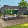 Image de Pergola Coulissante 2 Pans 3x6 M BelvÃ©dÃ¨re De Jardin Toile Gris Anthracite