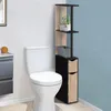 Image de Meuble wc Ã©tagÃ¨re bois willy 2 portes noir et hÃªtre