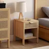 Image de Lot De 2 Tables De Chevet Edhen Cannage Avec 1 Tiroir Et 1 Niche
