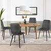 Image de Lot De 4 Chaises Mila En Velours Gris FoncÃ© Pour Salle Ã Manger