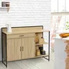 Image de Buffet Bas De Cuisine 120 Cm Detroit Plan De Travail H.83 Cm 2 Portes + Tiroir Design Industriel