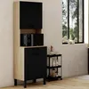 Image de Buffet de cuisine 60 cm cina 2 portes + tiroir faÃ§on hÃªtre et noir
