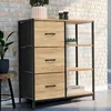 Image de Petit Buffet D'appoint Industriel 3 Tiroirs Et ÃtagÃ¨res