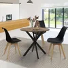 Image de Table Ã  manger ronde alix plateau hawkins 2-4 personnes pied araignÃ©e bois foncÃ© et noir 80 cm