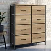 Image de Commode 8 Tiroirs En Tissu Utah 80 Cm Meuble De Rangement Design Industriel
