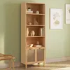Image de EtagÃ¨re BibliothÃ¨que 4 Niveaux Avec Placard Edhen Cannage Et Bois