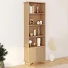 Image de EtagÃ¨re BibliothÃ¨que 4 Niveaux Juliette Avec Placard Effet Lattes