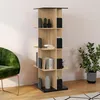 Image de EtagÃ¨re bibliothÃ¨que rotative 4 niveaux rapha noir et effet bois