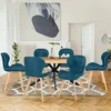 Image de Lot de 6 chaises ROBINE en tissu bleu canard pour salle Ã  manger