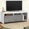 Image de Meuble tv 110 cm malo blanc et placard effet bÃ©ton