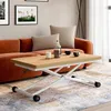 Image de Table basse relevable en table Ã  manger urbana plateau faÃ§on hÃªtre pied blanc