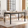 Image de IDMARKET Table Ã  manger rectangle ISIS 6 personnes avec tiroir bois et noir 150 cm