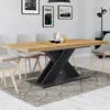 Image de IDMARKET Table Ã  manger extensible rectangle ALICIA 6-10 personnes bois et noir 160-200 cm