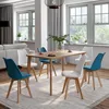 Image de Lot de 6 chaises scandinaves sara mix color bleu canard x3 et blanc x3