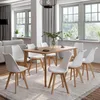 Image de Lot de 8 chaises scandinaves SARA blanches pour salle Ã  manger