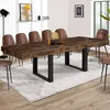 Image de IDMARKET Table Ã  manger extensible rectangle PHOENIX 10-12 personnes bois effet vieilli et noir 200-300 cm
