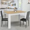 Image de Table Ã  manger rectangle rozy 4 personnes blanc plateau faÃ§on hÃªtre 110 cm