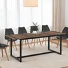 Image de Table Ã  manger extensible rectangle HAWKINS 6-10 personnes bois foncÃ© 160-200 cm