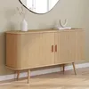Image de Idmarket Buffet 140 Cm Romie Effet Lattes 2 Portes Coulissantes