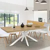 Image de Table Ã  manger extensible rectangle ALIX 6-10 personnes bois et blanc 160-200 cm