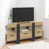 Image de Meuble tv 110 cm d'angle phoenix avec tiroir bois et noir
