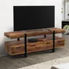 Image de Idmarket Meuble Tv 140 Cm Austria Avec Tiroirs Bois Pieds Ãpingle