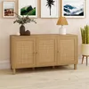 Image de Buffet bas vintage 113 cm HANAE 3 portes effet naturel cannage