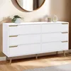 Image de IDMARKET Commode 6 tiroirs HELSINKI XXL 140 cm scandinave blanc