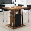 Image de Ilot central UGO 110 cm bois noir et effet bois foncÃ© HAWKINS avec rangements design industriel