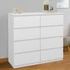 Image de Commode 8 tiroirs tomi 110 cm bois blanc