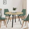 Image de Table Ã  manger ronde yseult 4-6 personnes bois et noir design industriel 110 cm