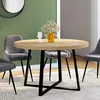 Image de Table Ã  manger ronde selma 4-6 personnes bois et noir 110 cm